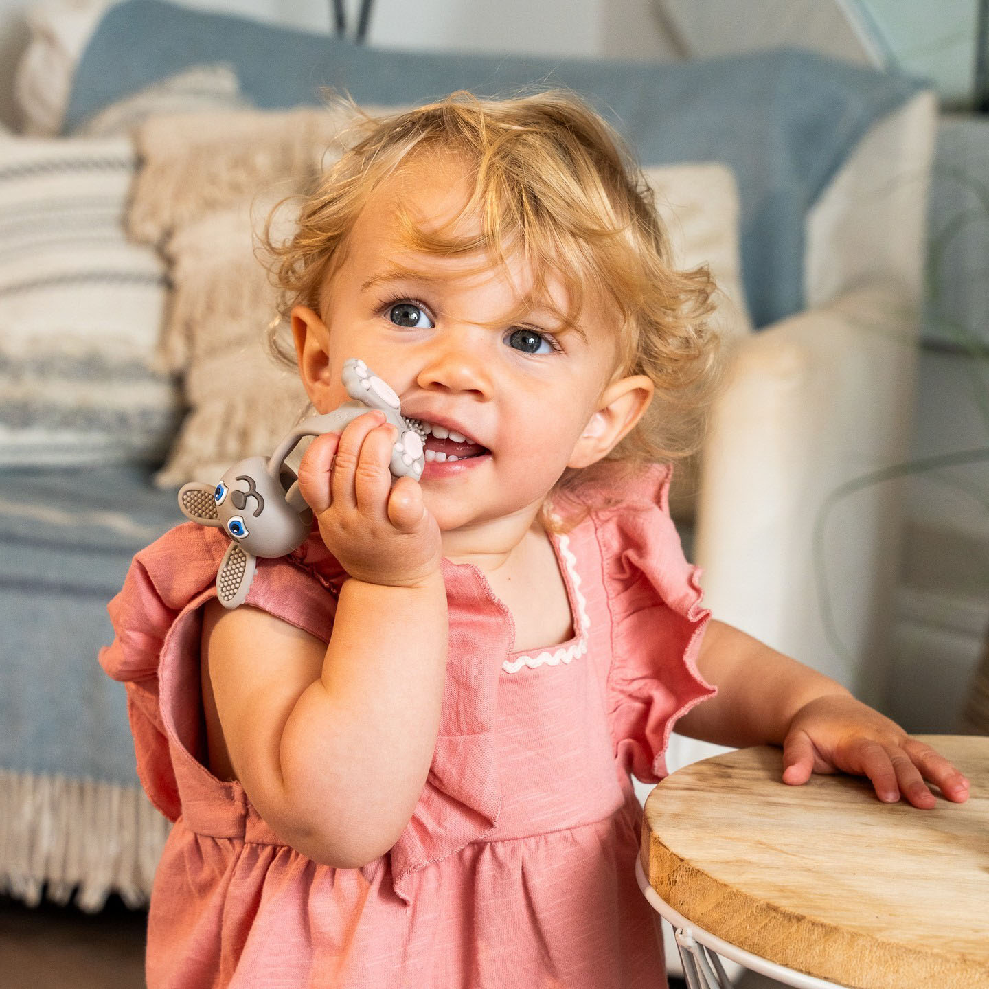 Child Using Bobbie Bunny Teether