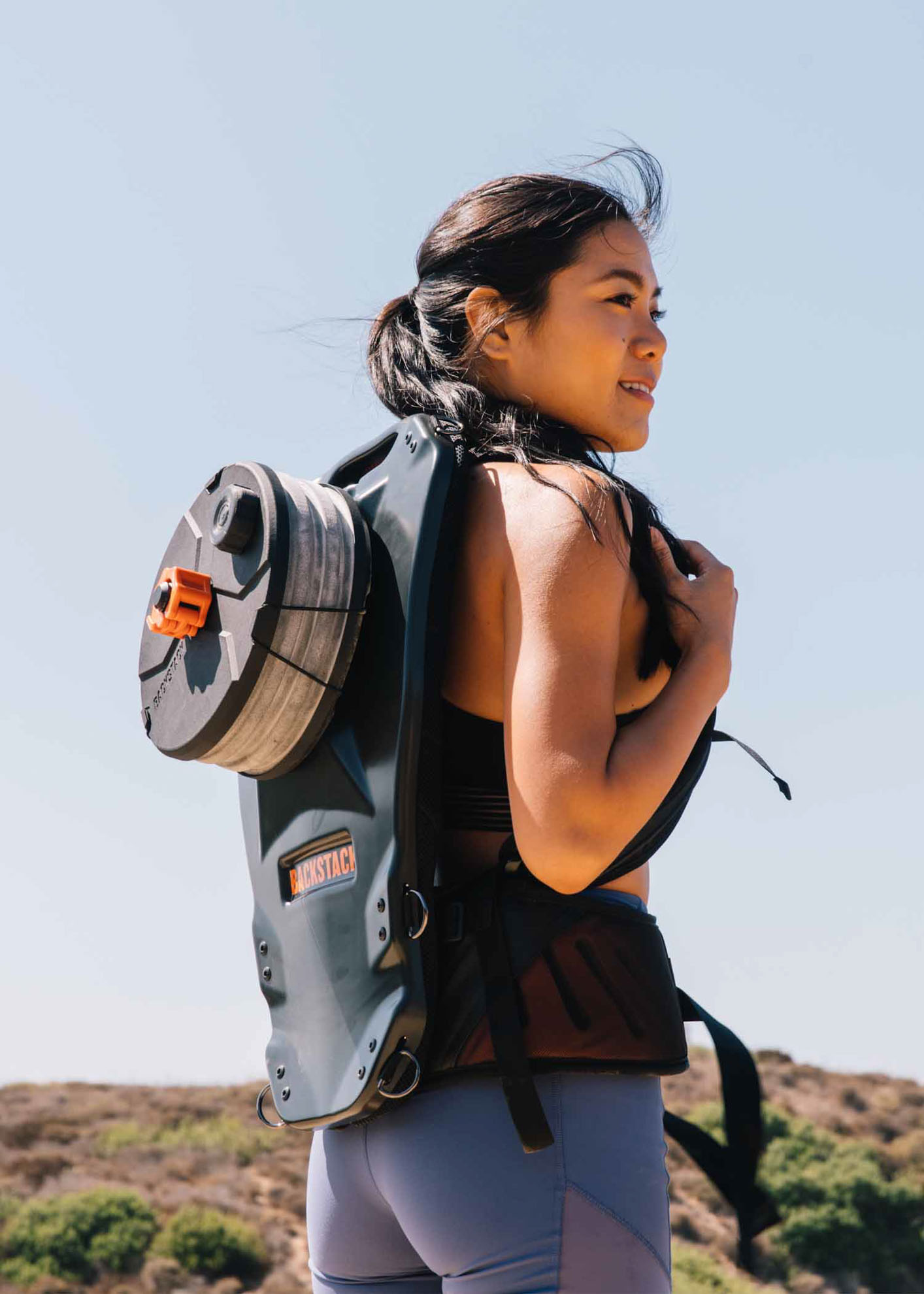 Backstack being used outdoors