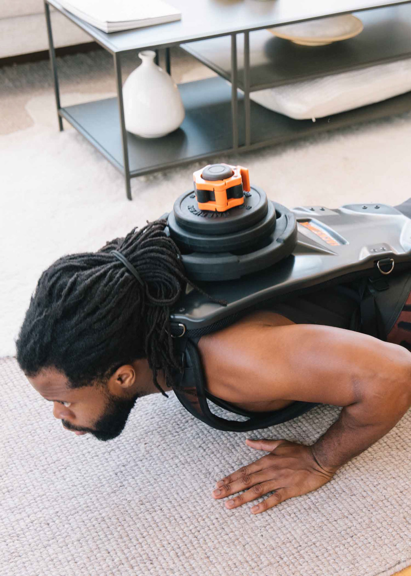 Backstack used during push up exercise