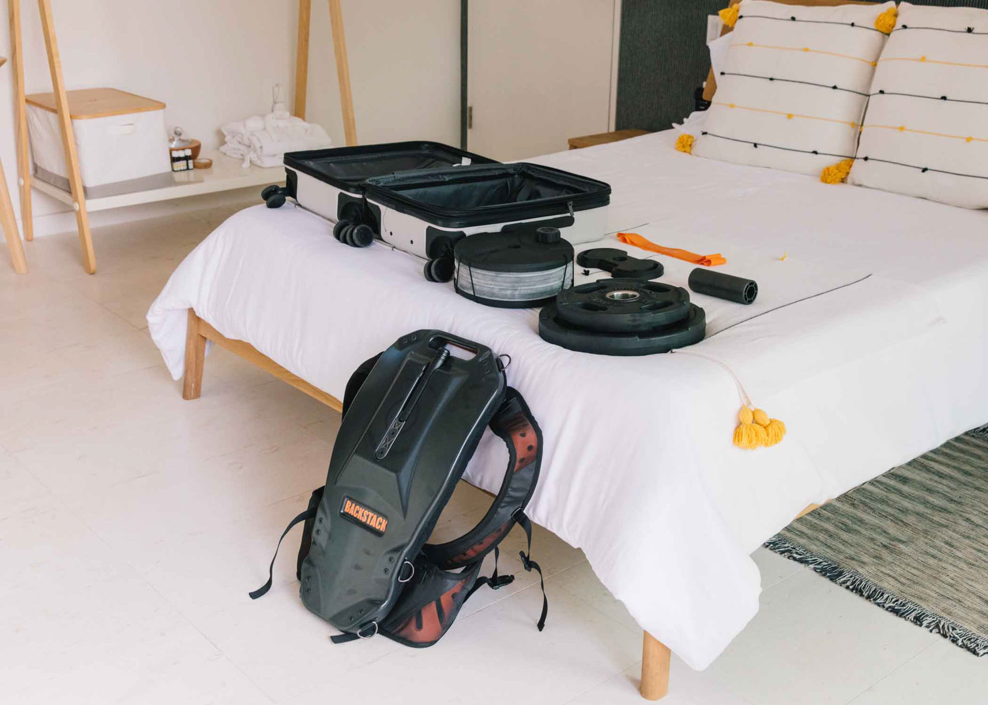 Backstack being packed for travelling