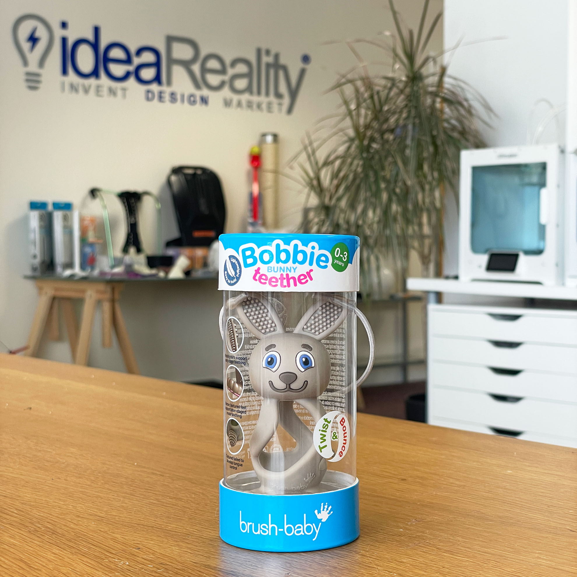 Bobbie Bunny Teether in Packing Idea Reality