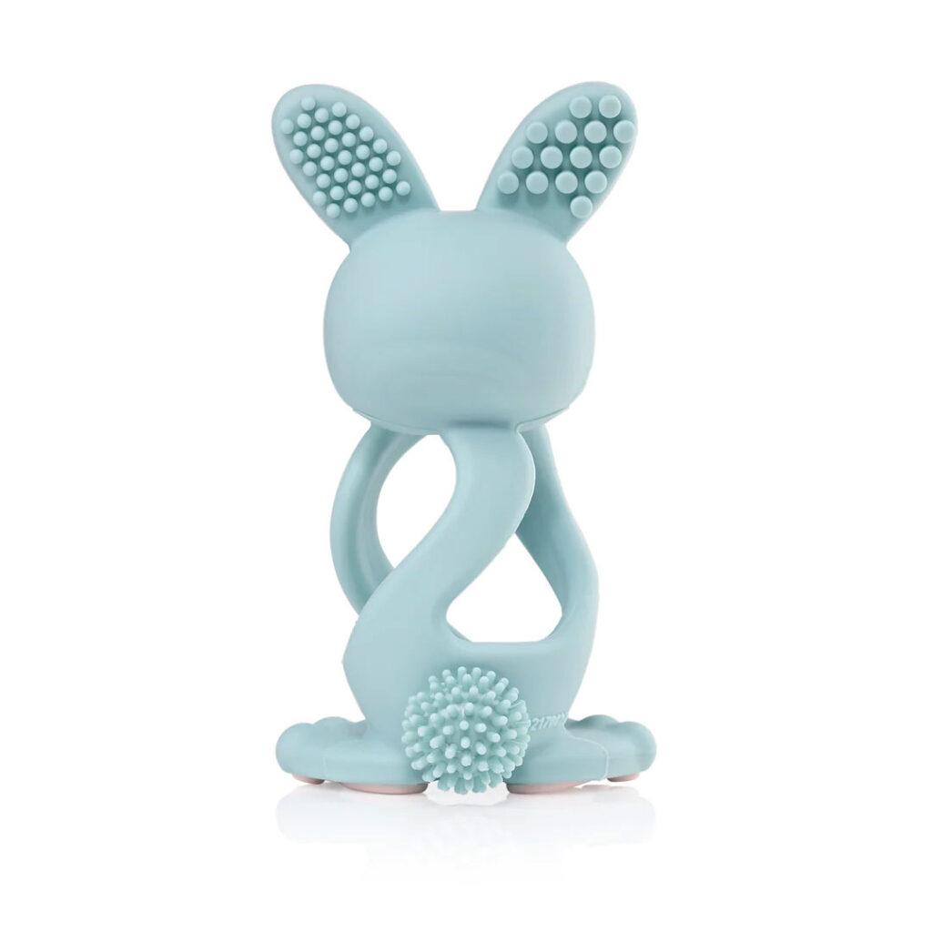 Bobbie Bunnie Baby Teether Toy Eucalyptus Green Back