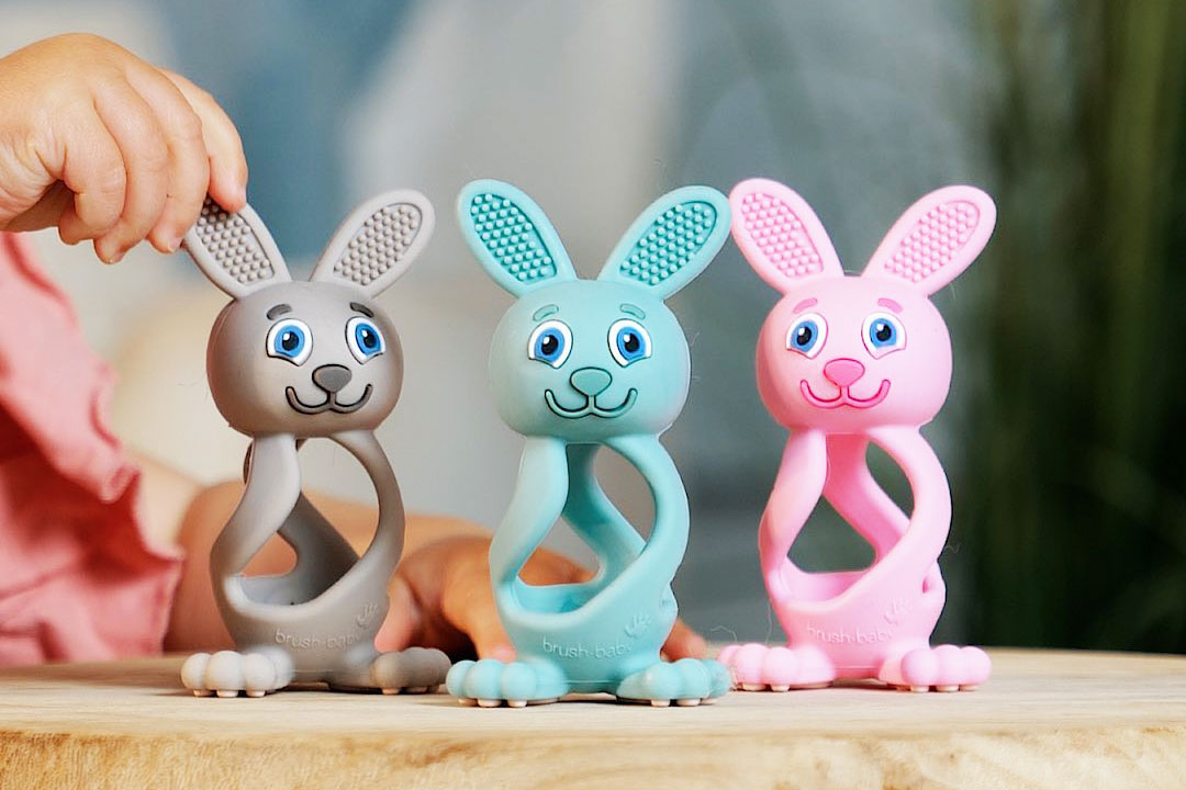 Bobbie Bunny Teether in 3 colours