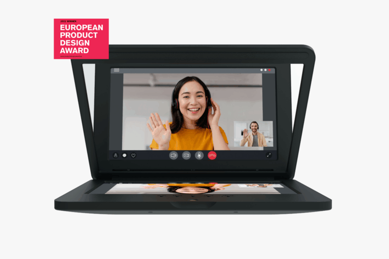 Rendering of StudioBox with european design award logo