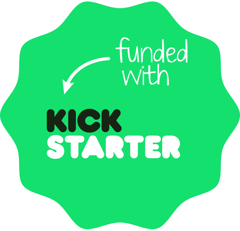 funded with kickstarter badge crowdfund your product idea